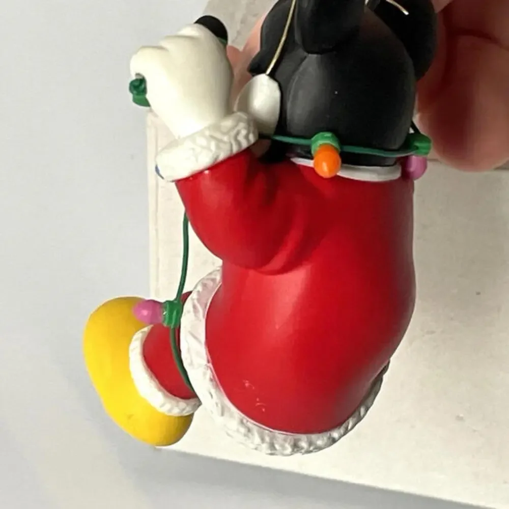 Vintage 1987 Grolier Disney Christmas Magic‎ Mickey Tangled in Lights Ornament